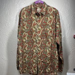 Vintage Hugo Boss Twenty Multicolor Long Sleeve Button Up Paisley Shirt Men 16.5